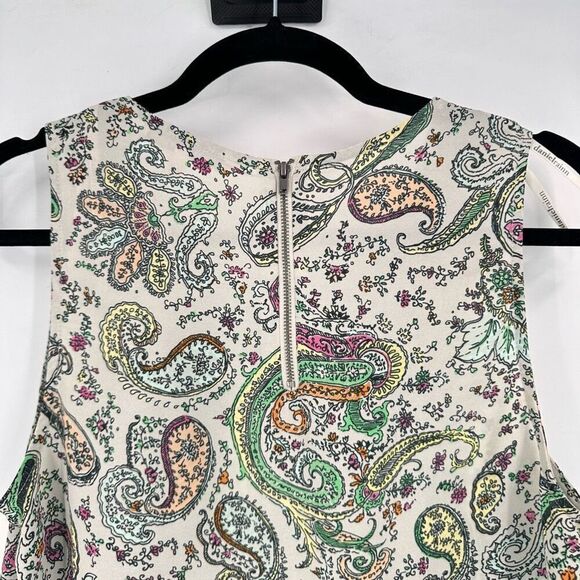 Daniel Rainn Women Sleeveless Paisley Floral Colorful Chiffon Blouse Medium Whit - Picture 8 of 16